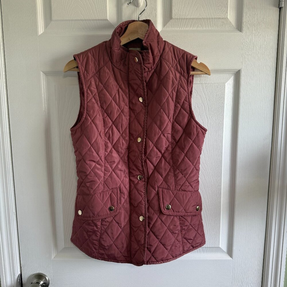 Cremieux Women's Pink Quilted Zip Up Vest Size Small winter fall